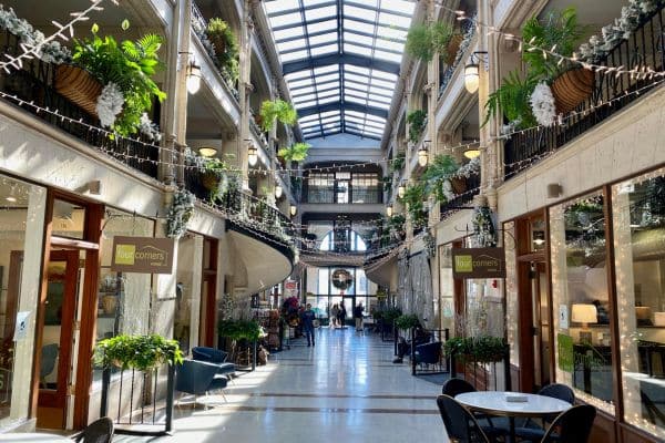 Inside a shopping mall