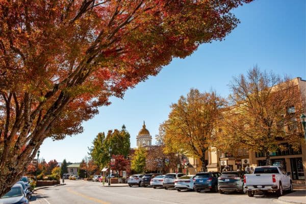 fall on main street downtown hendersonville