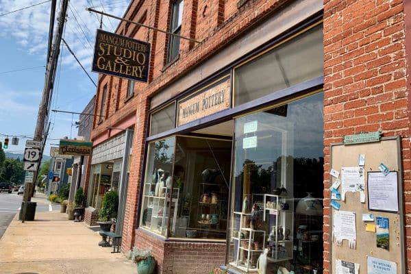 Main Street downtown Weaverville, nc