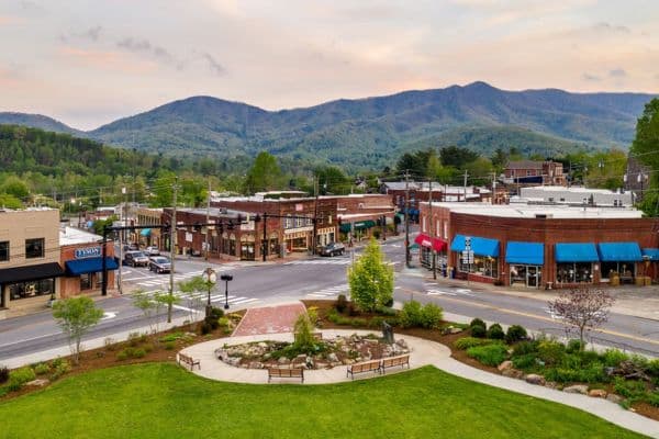 Small town downtown area